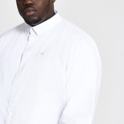 Big & Tall white slim fit Oxford shirt