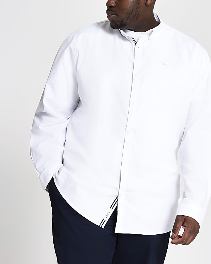 Big & Tall white slim fit Oxford shirt