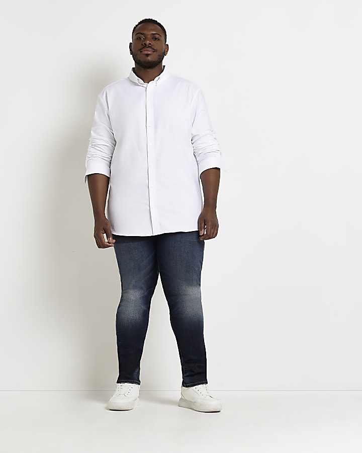 Big & tall white slim fit Oxford shirt