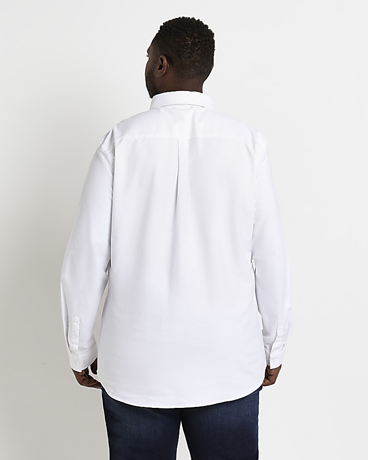 Big & tall white slim fit Oxford shirt