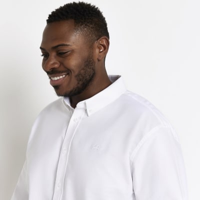 Big & tall white slim fit Oxford shirt