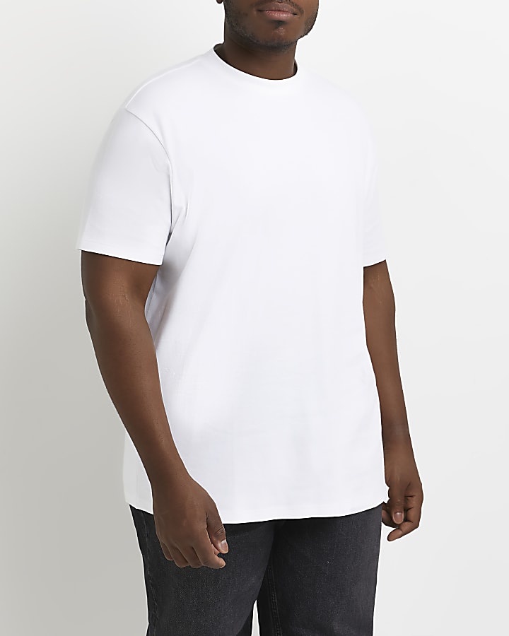 Big & tall white slim fit t-shirt