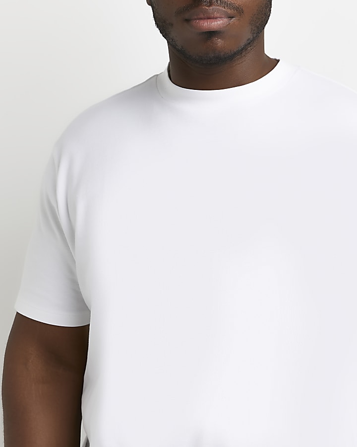 Big & tall white slim fit t-shirt