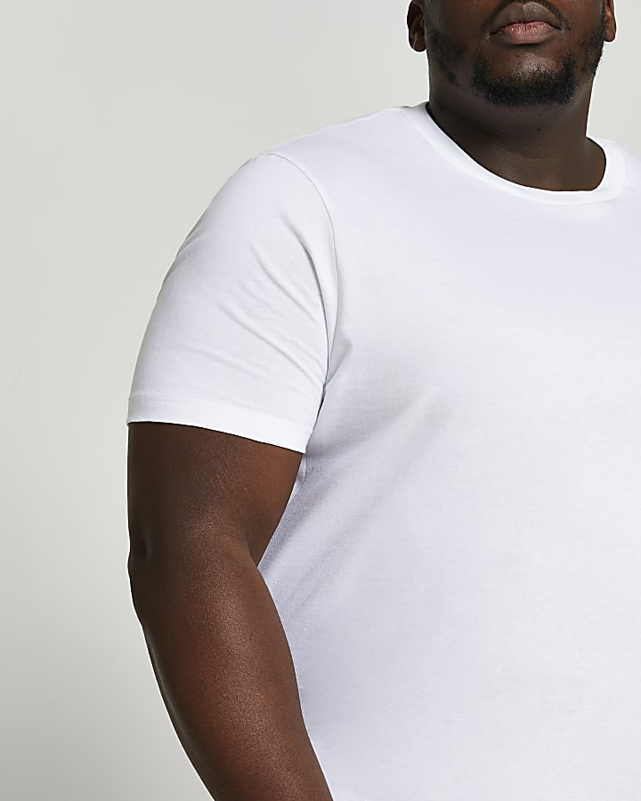 Big & Tall white slim fit t-shirt