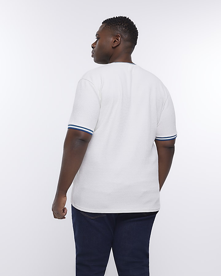 Big & Tall white slim fit taped t-shirt