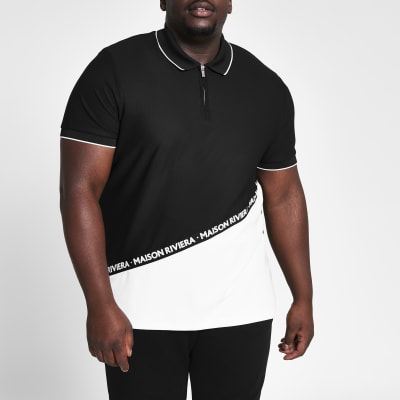 big and tall black polo shirts