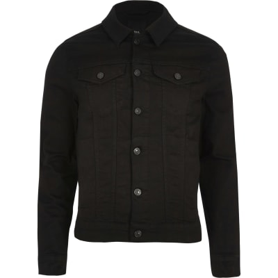 tall black denim jacket