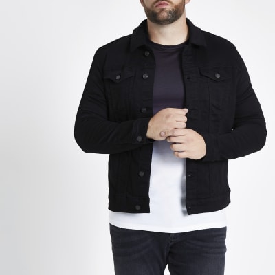 river island black denim jacket