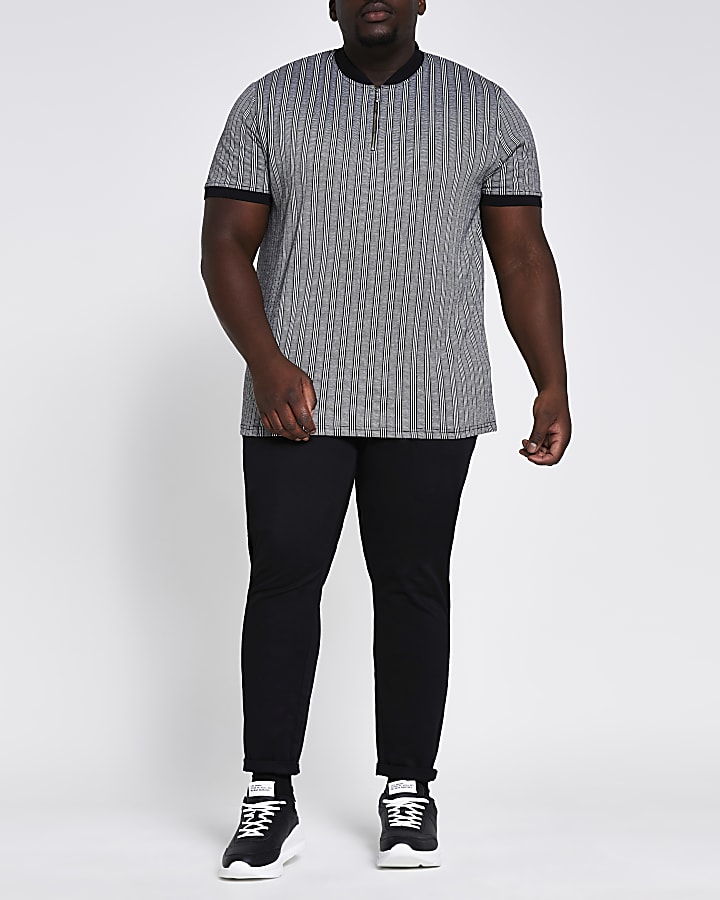 Big and Tall black skinny fit chino trousers