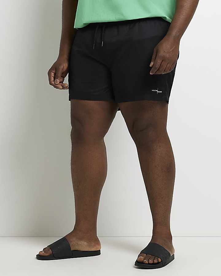 Big & Tall black skinny fit swim shorts