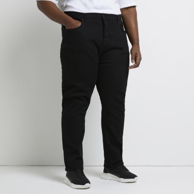 mens black straight jeans