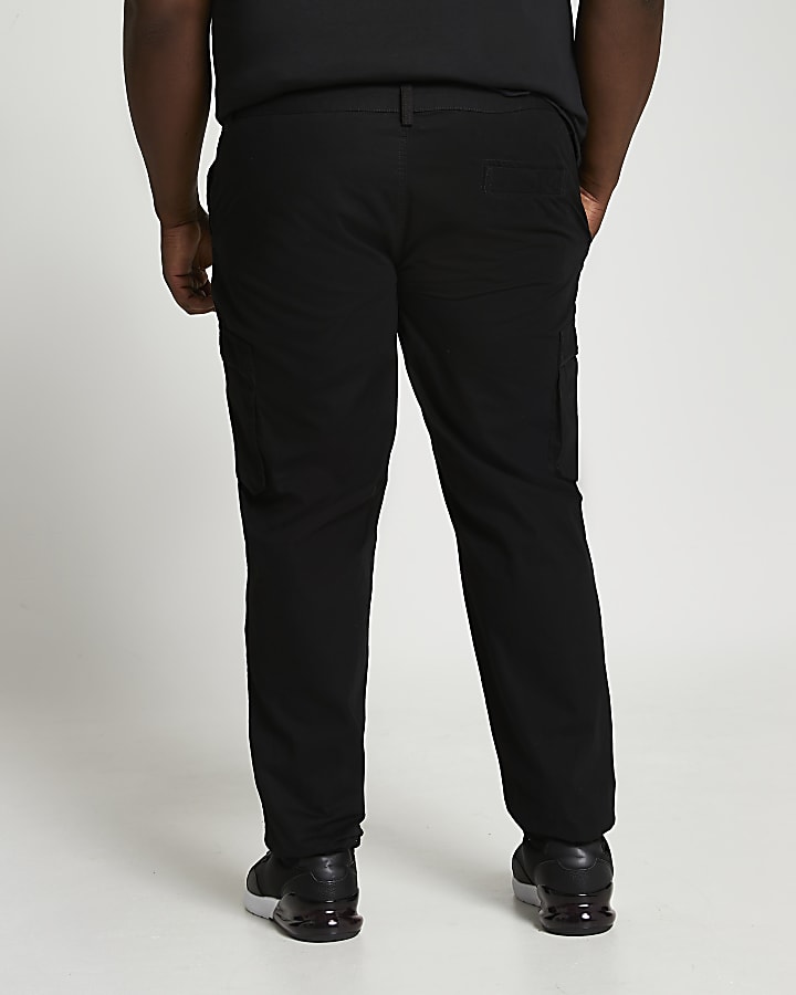 Big & Tall black utility trousers
