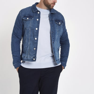 big and tall blue jean jacket