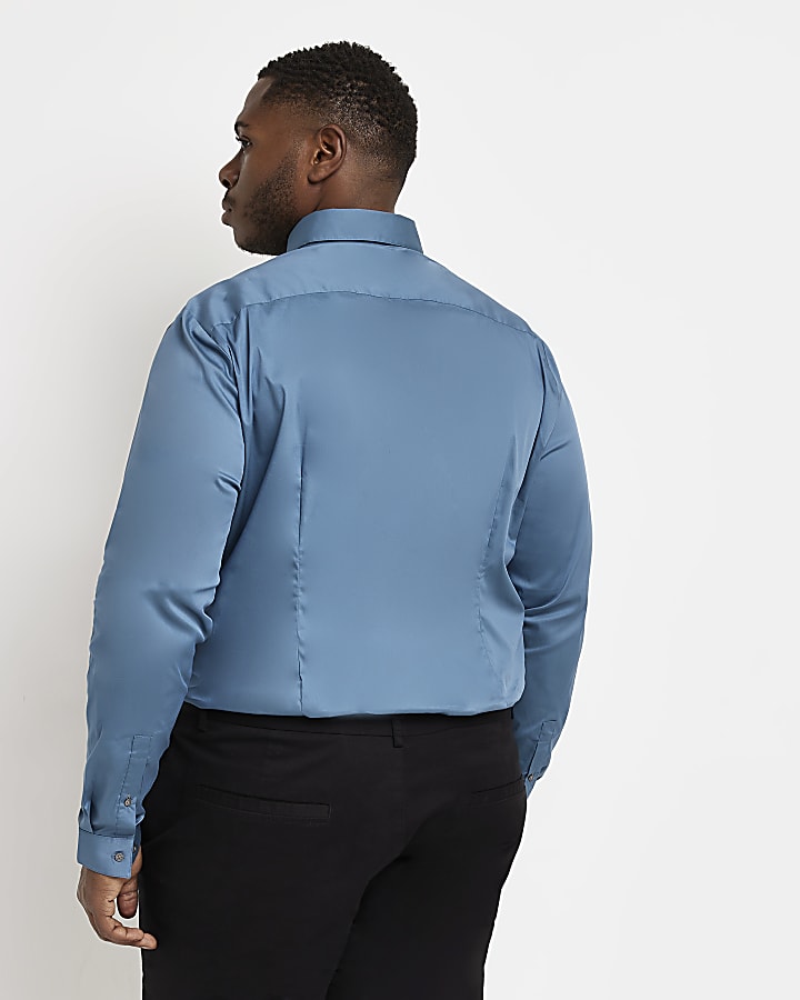 Big and Tall blue Muscle fit shirt