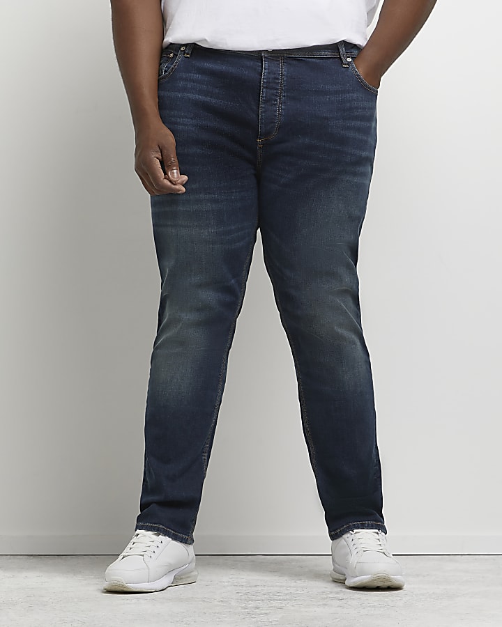 Big & tall blue relaxed skinny jeans