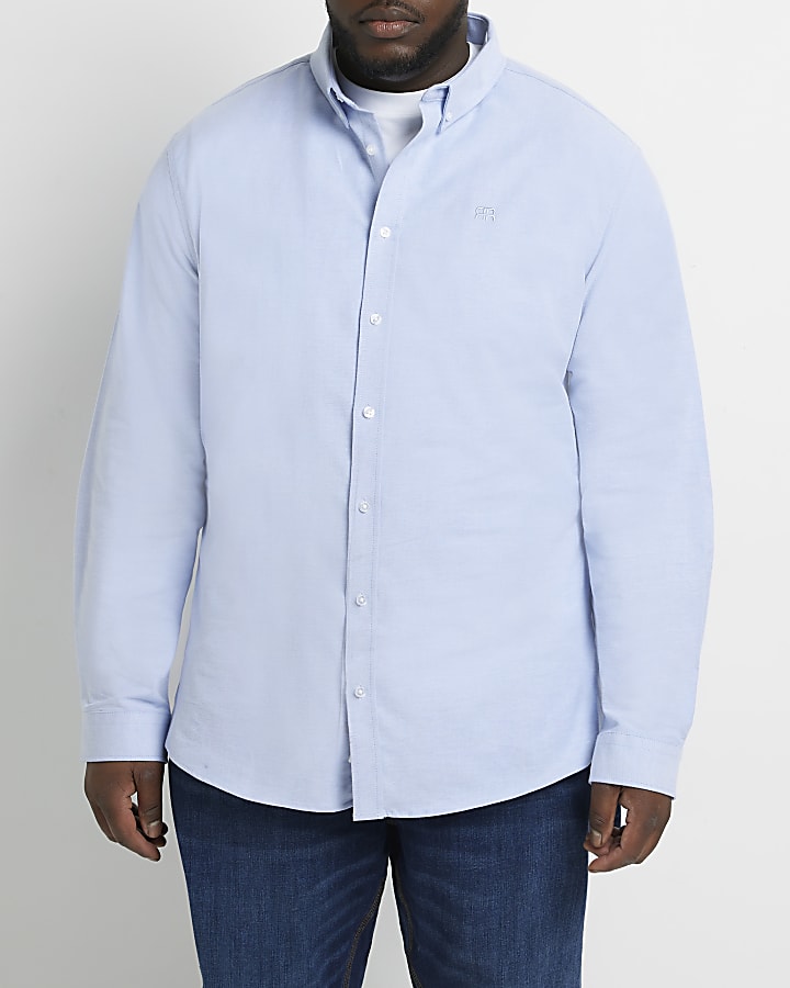 Big & tall blue RR slim fit Oxford shirt