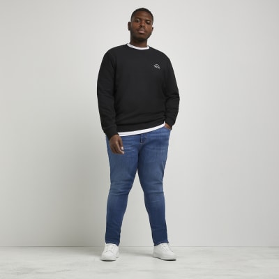 Big And Tall Blue Sid Skinny Fit Jeans River Island