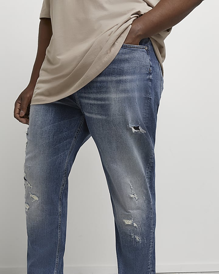 Big & Tall blue straight fit jeans