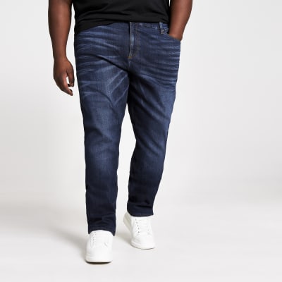 river island dark blue sid skinny jeans