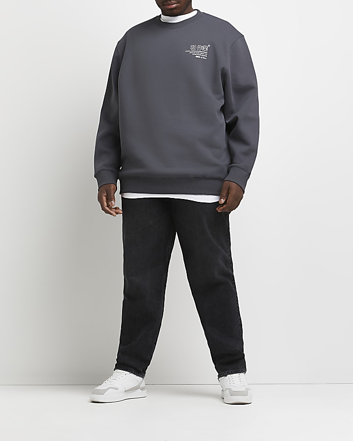 Big & tall grey graphic sweatshirt
