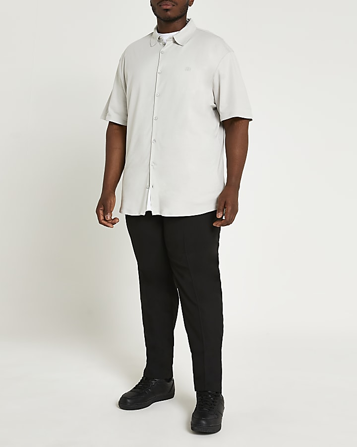 Big & Tall grey short sleeve shirt