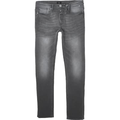 mens grey jeans river island