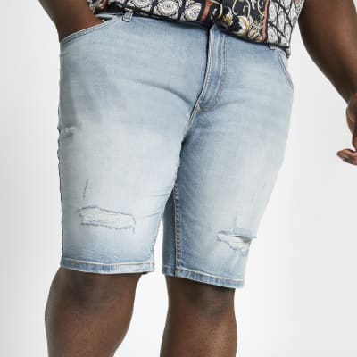 mens big and tall distressed jean shorts