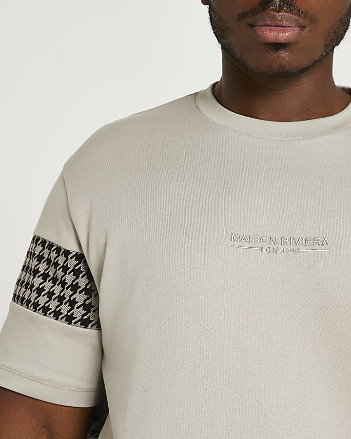 Big & Tall Maison Riviera check t-shirt