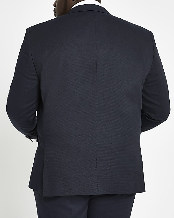 Big and Tall navy skinny fit suit jacket