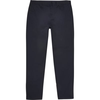 navy slim fit work trousers