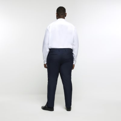 Big and Tall Navy slim twill suit trousers | River Island