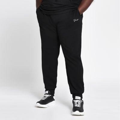 big and tall black joggers