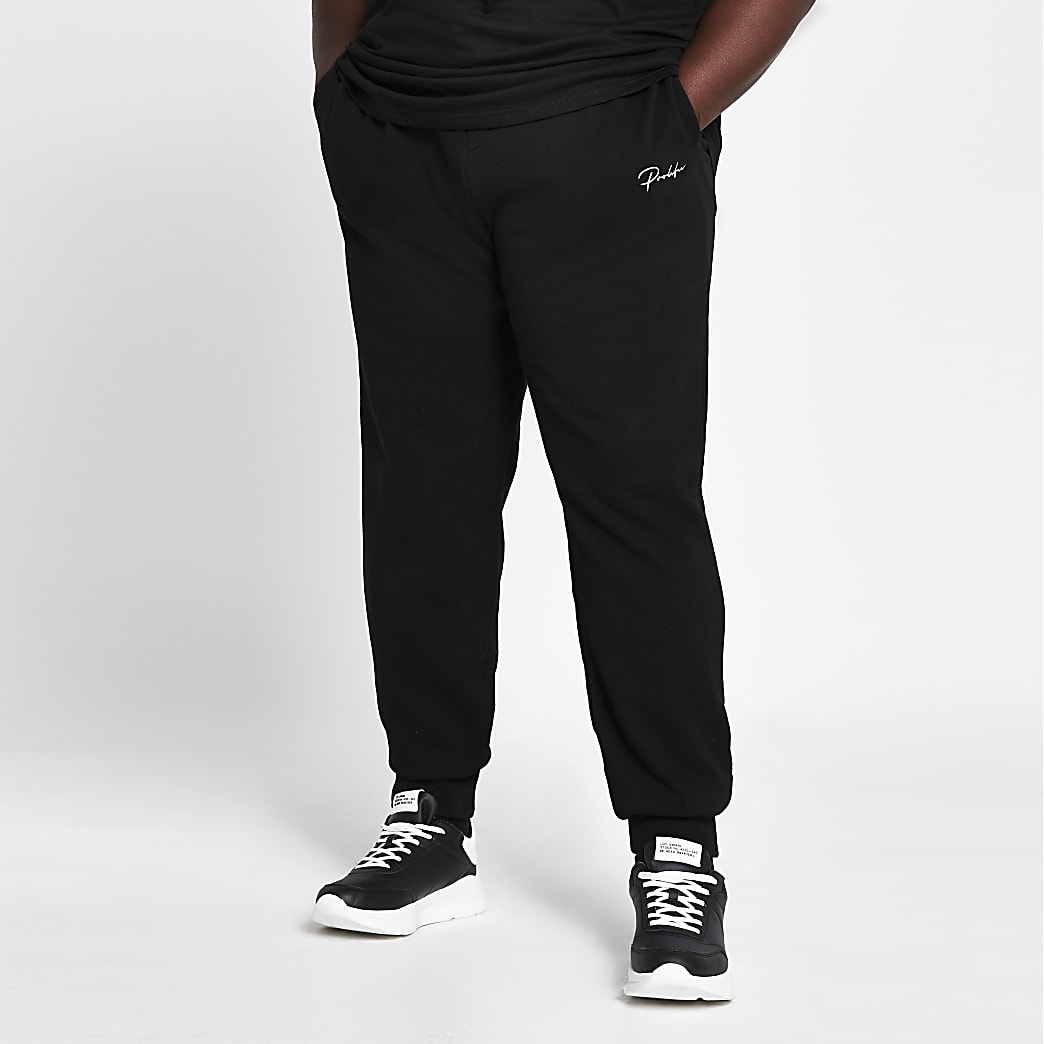 Big and Tall Prolific black slim fit joggers | River Island