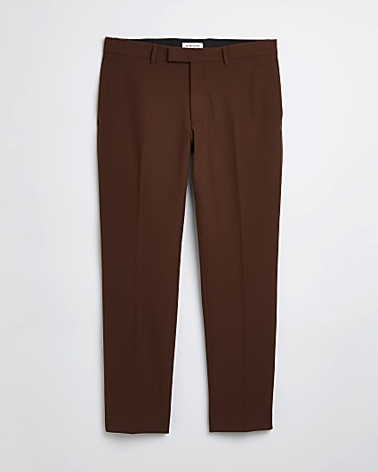Big & tall rust slim fit suit trousers