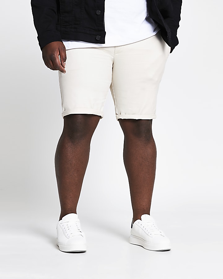Big and Tall stone skinny fit chino shorts