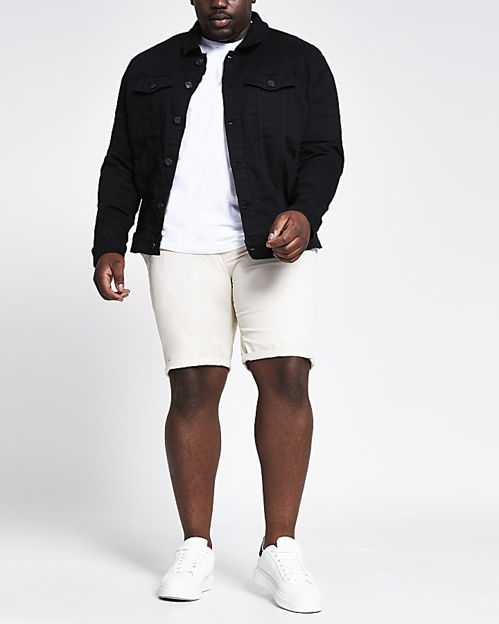 Big and Tall stone skinny fit chino shorts
