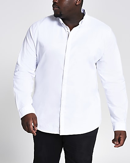 Big & Tall white long sleeve Oxford shirt