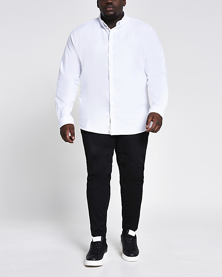 Big & Tall white long sleeve Oxford shirt