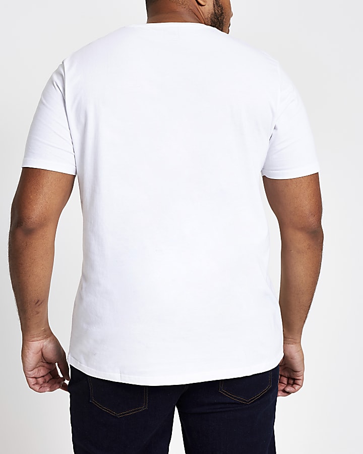 Big and Tall white regular fit T-shirt