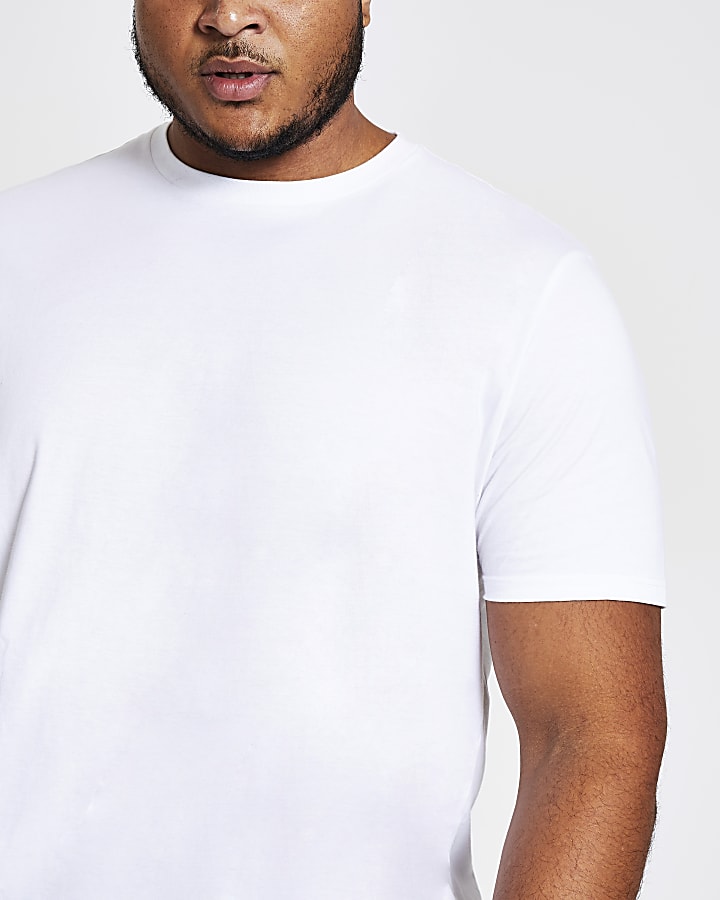 Big and Tall white regular fit T-shirt
