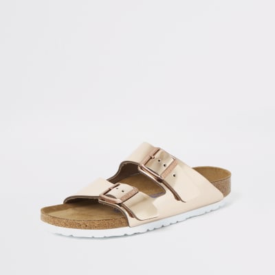 birkenstock arizona gold rose