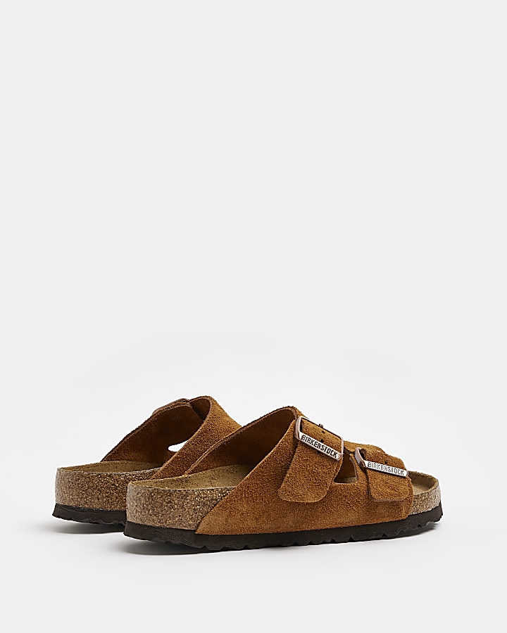 Birkenstock brown suede Arizona sandals