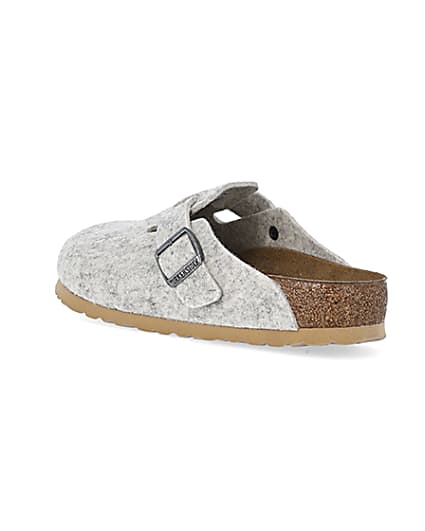 360 degree animation of product Birkenstock grey wooly boston mules frame-9