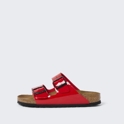 Birkenstock red double strap sandal