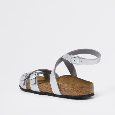 Birkenstock silver ankle tie sandal