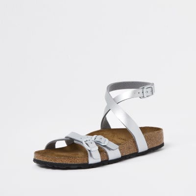 Birkenstock silver ankle tie sandal