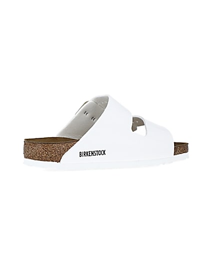 360 degree animation of product Birkenstock white Arizona sandals frame-13