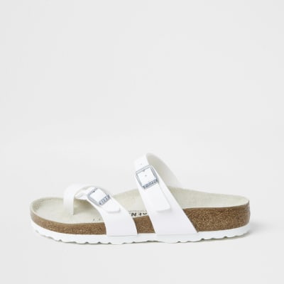 birkenstock white thong sandals