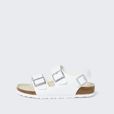 three strap white birkenstocks