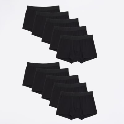 Black 10 Pack RI Jacquard Waistband Trunks